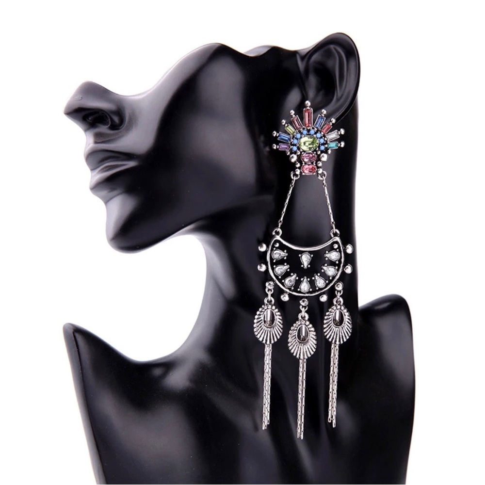LARGE SILVER STATEMENT EARRINGS